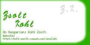 zsolt kohl business card